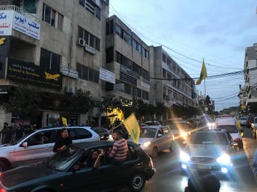 Hezbollah supporters turned up and attempted to reach the protest zone in a motor convoy