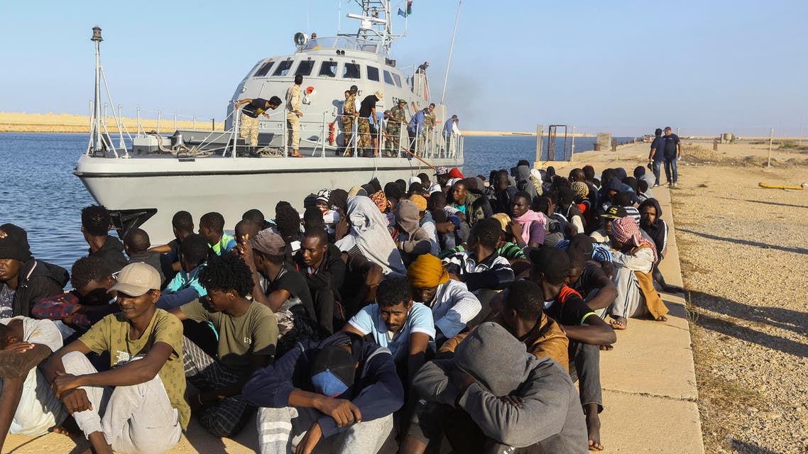 Migrants who were rescued off the coast of Libya earlier this month - 2019 - AP