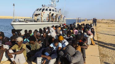 Migrants who were rescued off the coast of Libya earlier this month - 2019 - AP