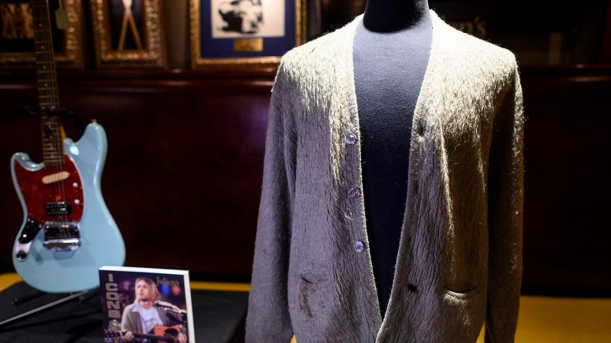 Kurt Cobain's cigarette-burned sweater sells for $334,000