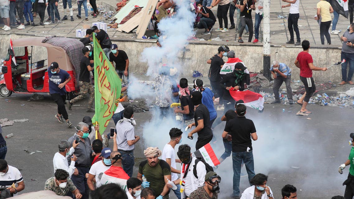  Iraq Protests Download Comp Cancel Apply Back to search results 15 of 77,059 results Iraq Protests      Overview     Download now  Iraq security forces fire tear gas to disperse anti-government protesters during a demonstration in Baghdad, Iraq, Monday, Oct. 28, 2019. (AP)