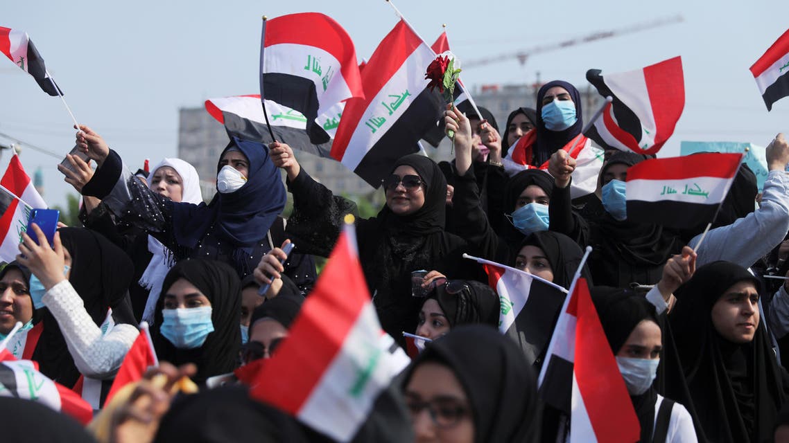 Iraqi students join protests in Iraq October 28 - Reuters