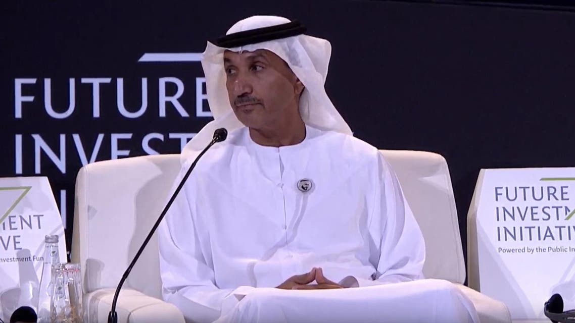 Mohammed Al Ahbabi, the director-general of the UAE's United Arab Space Agency speaks at the FII in Riyadh.