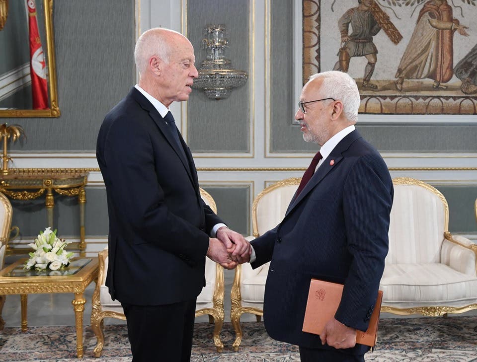 Qais Saeed and Rashid Al-Ghannouchi