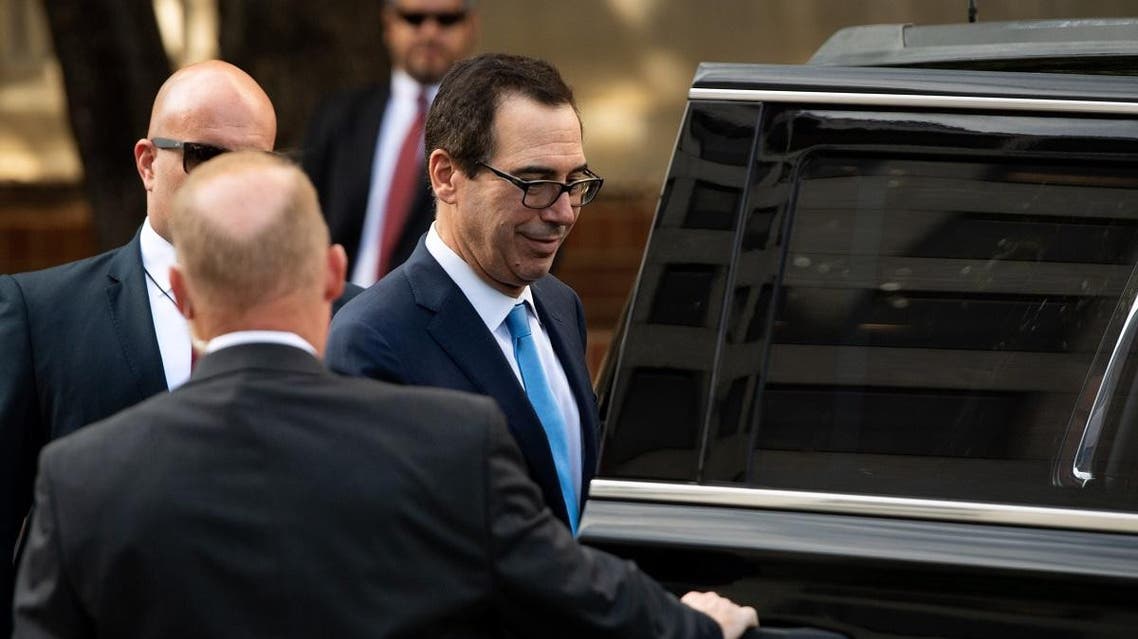 US Treasury Secretary Steven Mnuchin departs during trade talks with the Chinese Vice Premier and US Trade Representative at the office of the US Trade Representative in Washington, DC, October 10, 2019. (File photo: AFP)