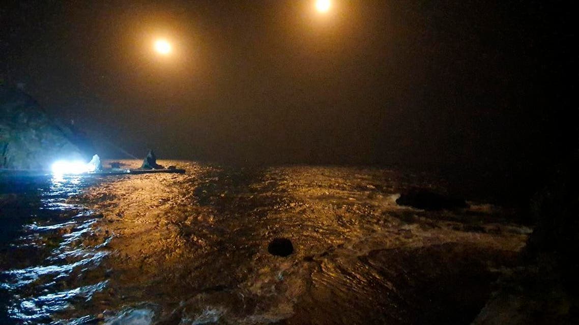 In this photo provided by South Korea Fire Service Headquarters, search and rescue operations are underway in waters following the crash of an ambulance helicopter near the South Korea-controlled islets of Dokdo in waters between the Korean Peninsula and Japan, Friday, Nov. 1, 2019. (AP)