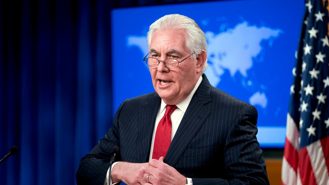 Secretary of State Rex Tillerson speaks at a news conference at the State Department in Washington, Tuesday, March 13, 2018. (AP)