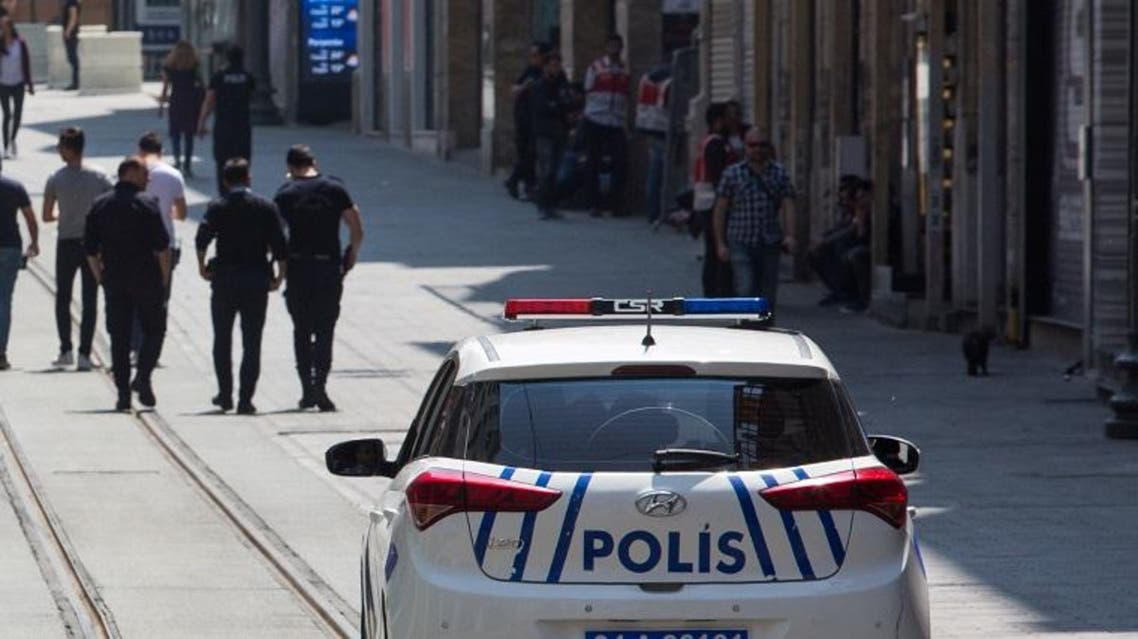 A police car parked in a street in Istanbul on May 1, 2018. (File photo: AP)