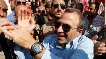 Gebran Bassil greets his supporters during a rally near Beirut, Nov. r 3, 2019. (File Photo: Reuters)