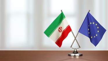 europe european union iran flag flags stock photo