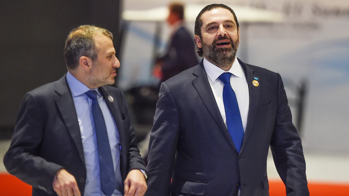 afp Saad Hariri Gebran Bassil February 2019