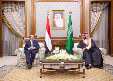 الأمير محمد بن سلمان مع الرئيس اليمني