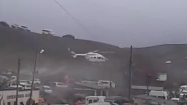 A helicopter carrying Bolivia’s President Evo Morales made an emergency landing Monday due to a mechanical problem. (Screengrab)