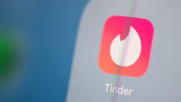 This illustration picture taken on July 24, 2019 in Paris shows the logo of the US social networking application Tinder. (AFP)