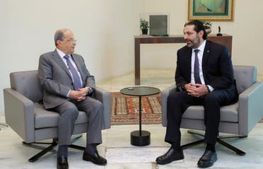Michel Aoun and Saad al-Hariri meeting on November 7, 2019. (Twitter)