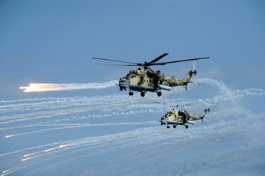 File photo of Russian Mi-35 helicopters fire during military exercises in Dagestan. (Reuters)