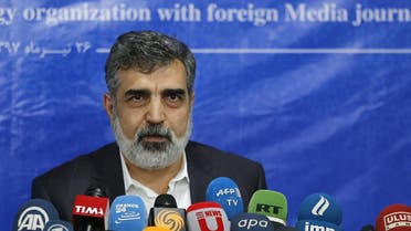 Spokesman of the Atomic Energy Organization of Iran (AEOI), Behrouz Kamalvandi answers the press in the capital Tehran on July 17, 2018. (AFP)