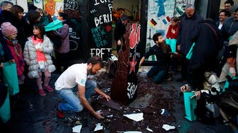 Chocolate Berlin Wall destroyed in Paris