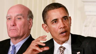 President Barack Obama, seated with outgoing White House Chief of Staff Bill Daley, gestures while meeting with the Council on Jobs and Competitiveness, Tuesday, Jan. 17, 2012 (AP)