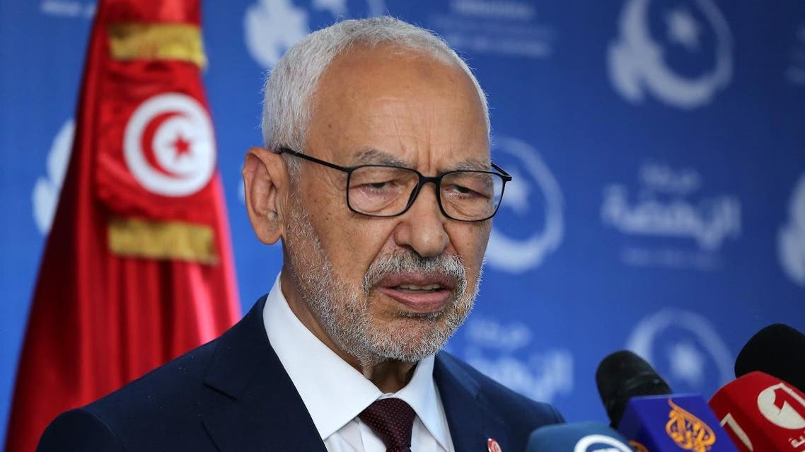 Tunisian Islamist-inspired Ennahdha party leader Rached Ghannouchi gives a press conferenc in reaction to the first exit polls of the legislative elections in the capital Tunis on October 6, 2019. (File photo: AFP)