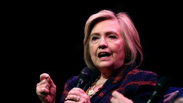 Former US Secretary of State Hillary Clinton speaks during an event promoting "The Book of Gutsy Women" at the Southbank Centre in London. (Reuters)