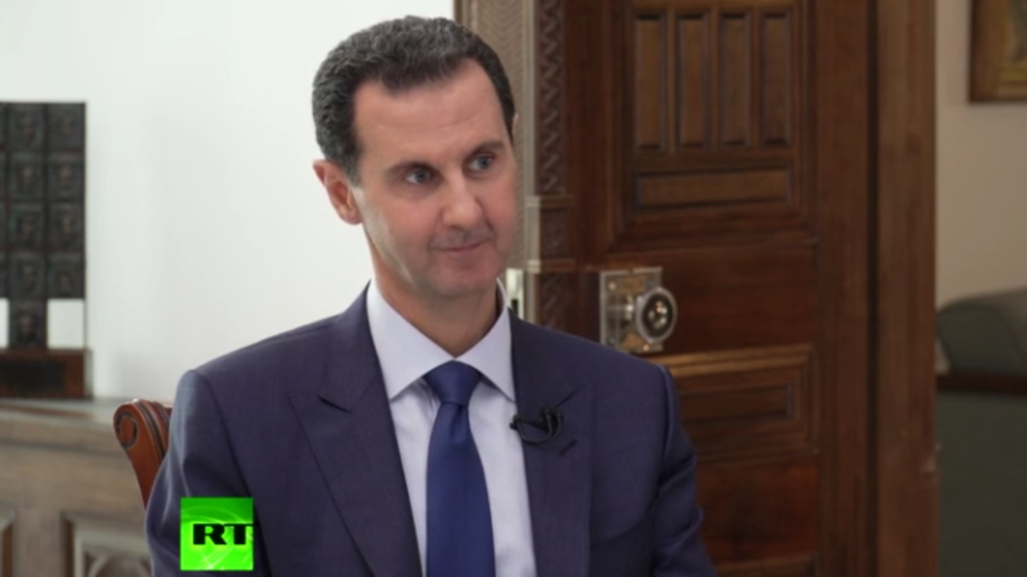 Bashar al-Assad during an interview with RT on November 10, 2019. (Screengrab)