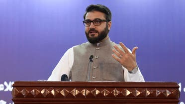 Afghanistan's National Security Adviser Hamdullah Mohib speaks during a news conference in Kabul, Afghanistan, Tuesday, Oct. 29, 2019. (AP)