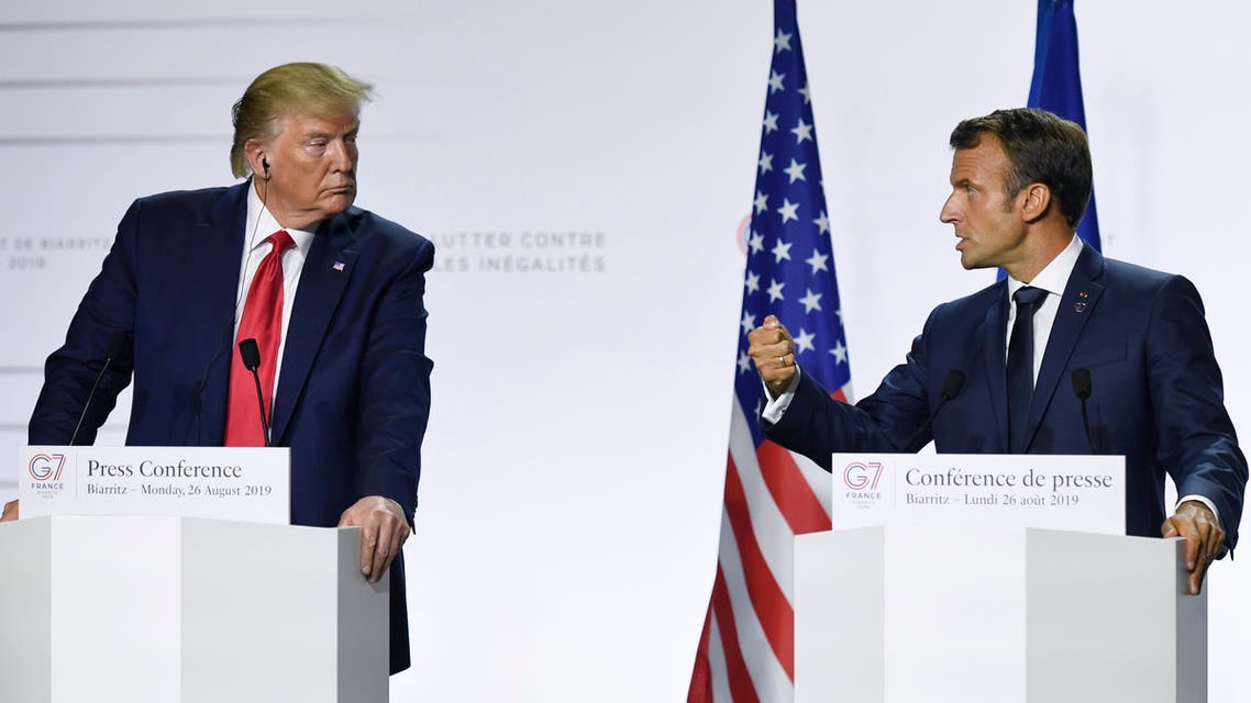 France President Emmanuel Macron and US President Donald Trump AFP