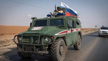 Russian military police patrol near Qamishli Syria October 24, 2019 - AFP