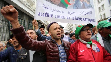 Demonstrators march during a protest against the country's ruling elite and rejecting the December presidential election in Algiers, Algeria November 12, 2019. REUTERS
