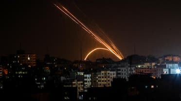 Rockets are fired from the Gaza Strip toward Israel on November 13, 2019. (AFP)