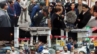 حضور الشرطة لاحدى المحطات في منطقة رباط كريم جنوب طهران