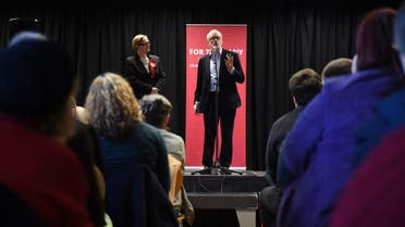 Opposition Labour party leader Jeremy Corbyn speaks at an election campaign event in Morecambe, northwest England. (AFP)