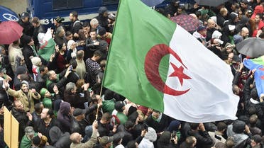 Algerian protesters rally to reiterate their opposition to a presidential election, in Algiers on November 15, 2019. (AFP)