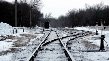 Railway tracks that run through town at Emerson, Manitoba, Canada February 25, 2017. (Reuters)