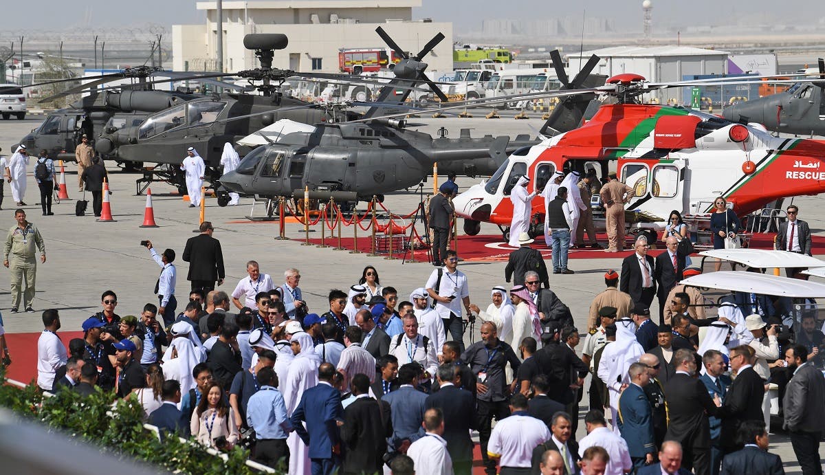 People attend the Dubai Airshow on November 18, 2019. (AFP)