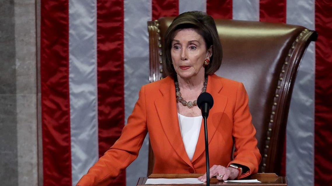 Speaker of the House Nancy Pelosi gavels the close of a vote on a resolution formalizing the impeachment inquiry centered on President Trump October 31, 2019 in Washington, DC. (AFP)