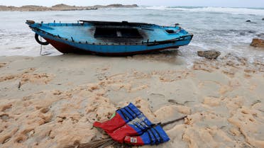 A boat used by migrants is seen near the western town of Sabratha Libya March 19 2019 REUTER/