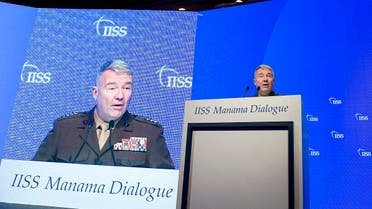 General Kenneth F. McKenzie Jr, US Central Command (CENTCOM) Commander, addresses a session focused on maritime security during 15th Manama Dialogue in Manama on November 23, 2019. (AFP)