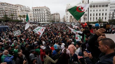 Algerian demonstrators take to the streets in the capital Algiers to protest against the government and reject the upcoming presidential elections, in Algeria, on November 22, 2019. (AP)
