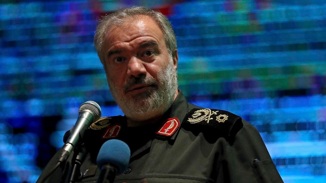 Deputy commander of the Iran’s Revolutionary Guard Gen. Ali Fadavi addresses female members of the Guard-affiliated Basij paramilitary force in one of the ceremonies marking “Basij Week” and also commemorating the 40th anniversary of establishment of the force, in Tehran, Iran, Sunday, Nov. 24, 2019. (AP)