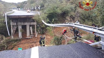 Highway bridge collapses in northern Italy after landslide