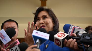 Philippine Vice President Leni Robredo attends a press conference at her office in Manila on November 14, 2019. (AFP)