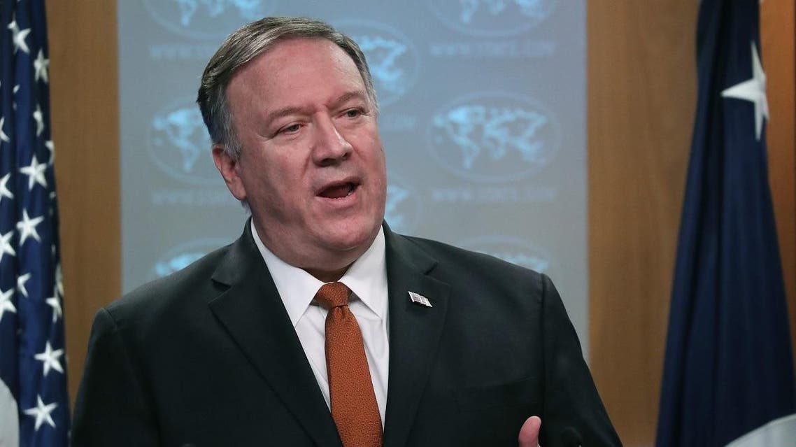 U.S. Secretary of State Mike Pompeo speaks to the media in the briefing room at the State Department, on November 26, 2019 in Washington, DC. (AFP)