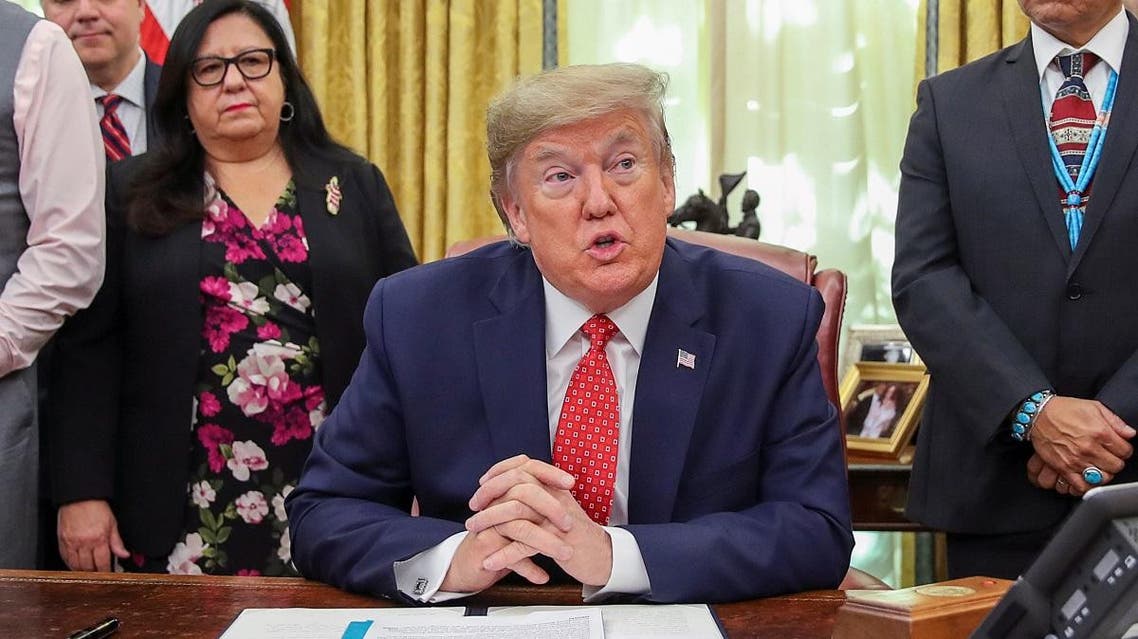 President Trump speaks while signing an Executive Order “Establishing the Task Force on Missing and Murdered American Indians and Alaska Natives” in the Oval Office of the White House on November 26, 2019. (Reuters)