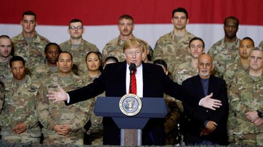US President Donald Trump makes an unannounced visit to US troops at Bagram Air Base in Afghanistan. (Reuters)