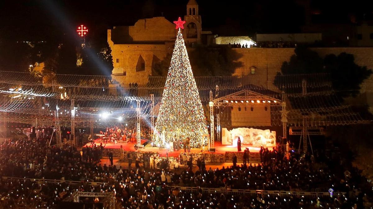 Hundreds Gather For Christmas Tree Lighting Ceremony In Bethlehem | Al Arabiya English