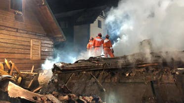 Firefighters work at the site of a building, levelled by a gas explosion, in the ski resort town of Szczyrk, Poland December 5, 2019, in this image obtained from social media. REUTERS