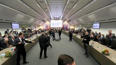 General view of a meeting of oil ministers of the Organization of the Petroleum Exporting Countries, OPEC, at their headquarters in Vienna, Austria, Austria, on December 5, 2019. (AP)