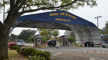 The main gate at Naval Air Station Pensacola is seen on Navy Boulevard in Pensacola, Florida, US. (Reuters) 